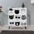 Förvaringsskåp Hanah Home Multilüx Cats Vit Spånskiva 95x111x36 cm - Skåp och byråer - 8682870092174 - 4