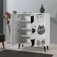 Förvaringsskåp Hanah Home Multilüx Cats Vit Spånskiva 95x111x36 cm - Skåp och byråer - 8682870092174 - 3