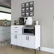 Förvaringsskåp Hanah Home JE166 Vit Valnöt Spånskiva 120x98,6x40 cm - Skåp och byråer - 8684283108824 - 2