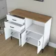 Förvaringsskåp Hanah Home JE166 Vit Valnöt Spånskiva 120x98,6x40 cm - Skåp och byråer - 8684283108824 - 9
