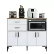 Förvaringsskåp Hanah Home JE166 Vit Valnöt Spånskiva 120x98,6x40 cm - Skåp och byråer - 8684283108824 - 1
