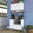 Förvaringsskåp Hanah Home JE159 Vit Valnöt Spånskiva 90x184,2x38 cm - Skåp och byråer - 8684283108794 - 3