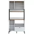 Förvaringsskåp Hanah Home JE159 Vit Valnöt Spånskiva 90x184,2x38 cm - Skåp och byråer - 8684283108794 - 13