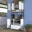 Förvaringsskåp Hanah Home JE159 Vit Valnöt Spånskiva 90x184,2x38 cm - Skåp och byråer - 8684283108794 - 5