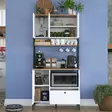 Förvaringsskåp Hanah Home JE159 Vit Valnöt Spånskiva 90x184,2x38 cm - Skåp och byråer - 8684283108794 - 4
