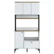 Förvaringsskåp Hanah Home JE159 Vit Valnöt Spånskiva 90x184,2x38 cm - Skåp och byråer - 8684283108794 - 12
