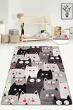 Matta Conceptum Cats Gray Djt Flerfärgad Polyester 80x120 cm - Små mattor och gångmattor - 8682870506824 - 1
