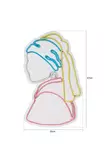 LED Väggdekor Wallity Girl With A Pearl Earring Pinky Flerfärgad Plast 47x25 cm - Ljussmycken och ljusfigurer - 8683743828654 - 9