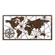 Väggdekor Metall Wallity World Map Large Flerfärgad Metall 120x60 cm 2 Delar - Dekorationer, prydnadsföremål - 8683743851584 - 1