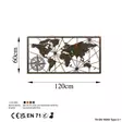 Väggdekor Metall Wallity World Map Large Flerfärgad Metall 120x60 cm 2 Delar - Dekorationer, prydnadsföremål - 8683743851584 - 7