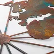 Väggdekor Metall Wallity World Map Large Flerfärgad Metall 120x60 cm 2 Delar - Dekorationer, prydnadsföremål - 8683743851584 - 6