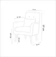 Öronlappsfåtölj Atelier del Sofa Zeni Cream Linne 72x66x97 cm - Fåtöljer - 8681875323894 - 3