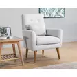 Öronlappsfåtölj Atelier del Sofa Zeni Cream Linne 72x66x97 cm - Fåtöljer - 8681875323894 - 2