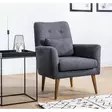 Öronlappsfåtölj Atelier del Sofa Zeni Mörkgrå Linne 72x66x97 cm - Fåtöljer - 8681875323924 - 2