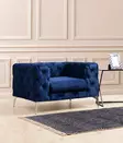 Öronlappsfåtölj Atelier del Sofa Como Marinblå Polyester 108x90x70 cm - Fåtöljer - 8683342529044 - 2