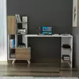 Skrivbord Hanah Home Alis Vit Valnöt Spånskiva 170x120x60 cm - Skrivbord - 8683743302994 - 2