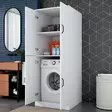 Tvättmaskinskåp Hanah Home KD109 Vit Spånskiva 70x181,8x72,5 cm - Badrumsmöbler - 8684283498604 - 6