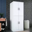Tvättmaskinskåp Hanah Home KD109 Vit Spånskiva 70x181,8x72,5 cm - Badrumsmöbler - 8684283498604 - 4