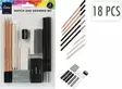 Piirustus- ja luonnostelusetti 18 osaa - Hantverksmaterial och tillbehör - 8720573543194 - 1