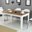 Matbord Hanah Home Milan 520 Valnöt Vit Spånskiva 145x75x88 cm - Matbord - 8683743327324 - 2