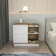 Sängbord Hanah Home Rena Vit Ek Spånskiva 72x45x60 cm - Nattduksbord - 8683743120284 - 2