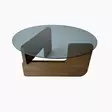 Soffbord Hanah Home Mia Valnöt Härdat Glas Massiv Furu 75x35x75 cm - Soffbord - 8684283311064 - 9