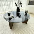 Soffbord Hanah Home Mia Valnöt Härdat Glas Massiv Furu 75x35x75 cm - Soffbord - 8684283311064 - 8