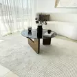 Soffbord Hanah Home Mia Valnöt Härdat Glas Massiv Furu 75x35x75 cm - Soffbord - 8684283311064 - 3