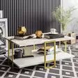 Soffbord Hanah Home Polka Vit Spånskiva 91,5x36,6x61,5 cm - Soffbord - 8681875670684 - 2