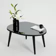 Soffbord Hanah Home Gusto Svart Härdat Glas Spånskiva 75x38x55 cm - Soffbord - 8683742112204 - 3