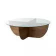 Soffbord Hanah Home Lily Wood Valnöt Härdat Glas Massiv Furu 90x30x90 cm - Soffbord - 8684282140214 - 1