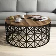 Soffbord Hanah Home Selin Metal Ferforje Valnöt Spånskiva 90x90x38 cm - Soffbord - 8681875299144 - 2