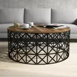 Soffbord Hanah Home Selin Metal Ferforje Valnöt Spånskiva 90x90x38 cm - Soffbord - 8681875299144 - 3