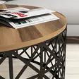 Soffbord Hanah Home Selin Metal Ferforje Valnöt Spånskiva 90x90x38 cm - Soffbord - 8681875299144 - 4
