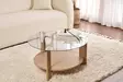 Soffbord Hanah Home Clara Safir Ek Härdat Glas Spånskiva 75x40x75 cm - Soffbord - 8684283687664 - 2