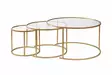 Soffbord Nordure Aurum Guld Härdat Glas 80x43x80 60x39x60 42x35x42 cm - Soffbord - 8684283511624 - 1