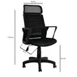 Kontorsstol Hanah Home Likya Svart Polyuretan 56x110x48 cm - Kontorsstolar - 8683342189644 - 2