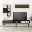 TV-bänk Hanah Home Milan Valnöt Antracit Spånskiva 180x40x35 cm - TV-bänkar - 8683742130604 - 4