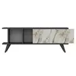 TV-bänk Hanah Home Liberty Antracit Marmormönster Spånskiva 120x30x45 cm - TV-bänkar - 8683742102274 - 5
