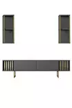 TV-bänk Hanah Home Gold Line Antracit Svart Spånskiva 180x30x48 cm - TV-bänkar - 8683742126164 - 7