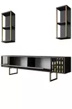 TV-bänk Hanah Home Gold Line Antracit Svart Spånskiva 180x30x48 cm - TV-bänkar - 8683742126164 - 8