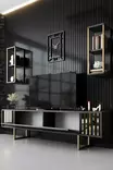 TV-bänk Hanah Home Gold Line Antracit Svart Spånskiva 180x30x48 cm - TV-bänkar - 8683742126164 - 4