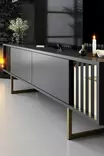 TV-bänk Hanah Home Gold Line Antracit Svart Spånskiva 180x30x48 cm - TV-bänkar - 8683742126164 - 5
