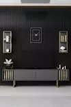 TV-bänk Hanah Home Gold Line Antracit Svart Spånskiva 180x30x48 cm - TV-bänkar - 8683742126164 - 3