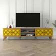 TV-bänk Hanah Home Walnut Valnöt Gul Spånskiva 180x44x35 cm - TV-bänkar - 8681875184334 - 2