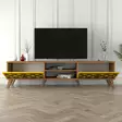 TV-bänk Hanah Home Walnut Valnöt Gul Spånskiva 180x44x35 cm - TV-bänkar - 8681875184334 - 4
