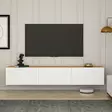 TV-bänk Hanah Home West Vit Furu Spånskiva 150x30x32 cm - TV-bänkar - 8684282905424 - 2