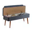 Bänk Hanah Home Vina 1048 Valnöt Mörkblå Spånskiva 110x82,5x40 cm - Byråer och skåp - 8683742499824 - 3