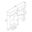 Sovrumsmöbel Hanah Home BA122 Valnöt Spånskiva 240x216,8x42,5 cm - Skrivbord - 8683742031604 - 8
