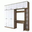 Sovrumsmöbel Hanah Home BA122 Valnöt Spånskiva 240x216,8x42,5 cm - Skrivbord - 8683742031604 - 1